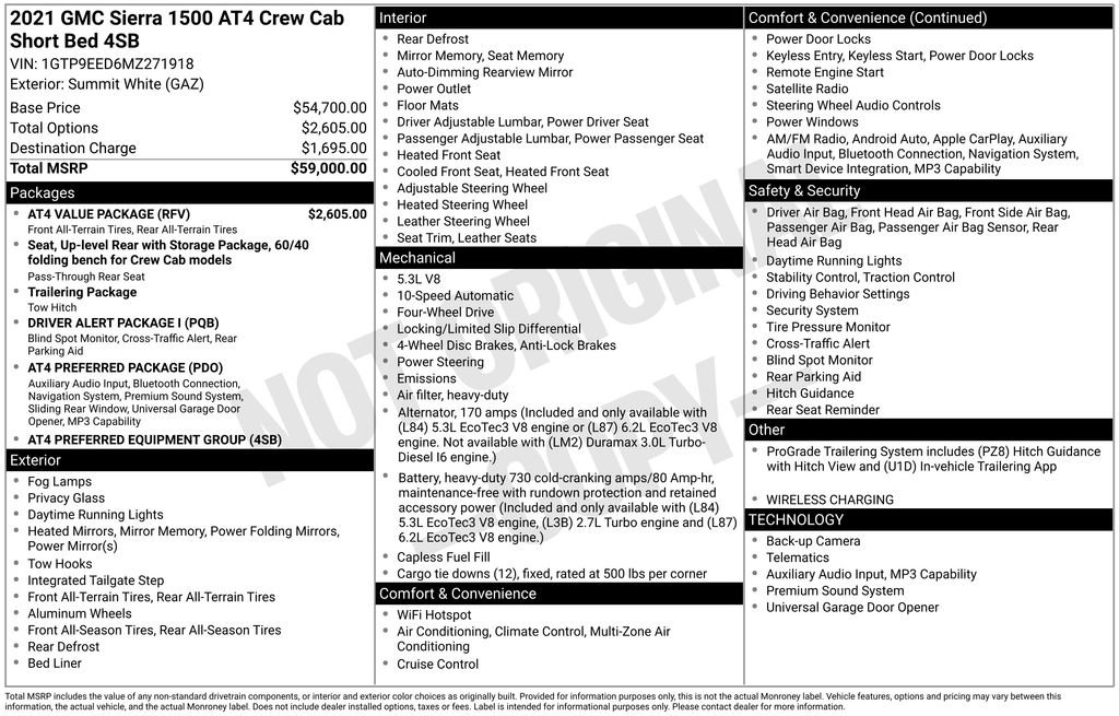 Used 2021 GMC Sierra 1500 AT4 w/ AT4 Value Package image 3