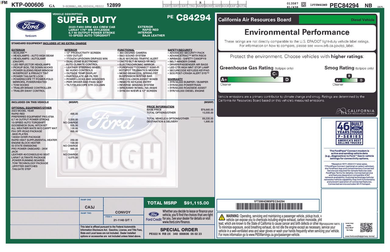Certified 2023 Ford F450 Lariat w/ Lariat Ultimate Package AWD/4WD image 9