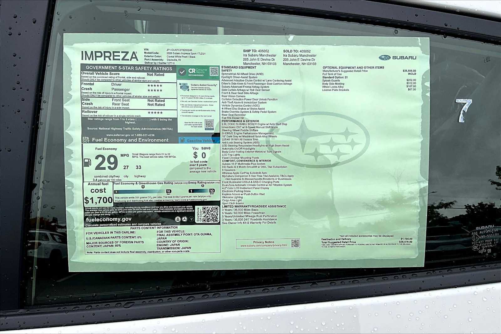 New 2026 Subaru Impreza 2.0i Sport image 19