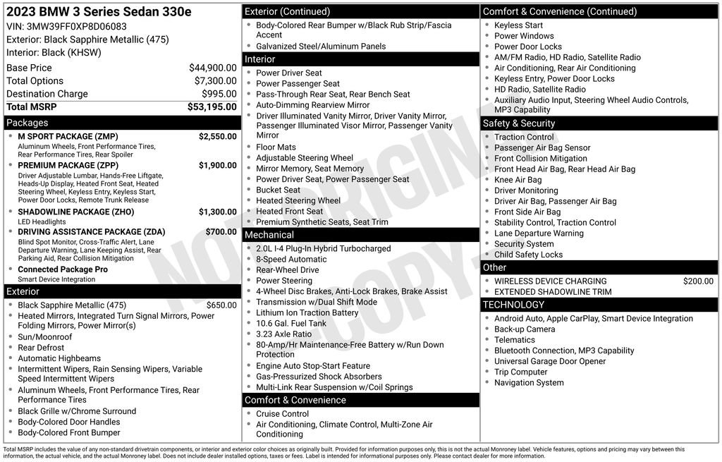 Used 2023 BMW 330e w/ M Sport Package RWD image 5
