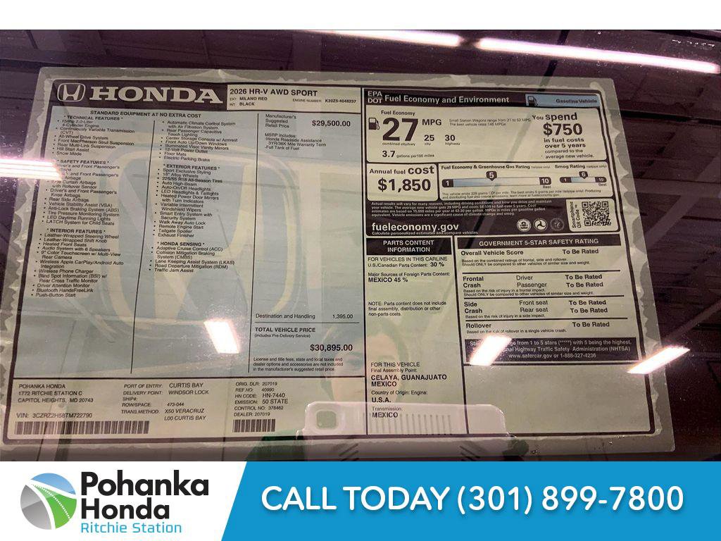 New 2026 Honda HR-V Sport image 22