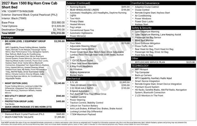New 2027 RAM 1500 Big Horn AWD/4WD image 35