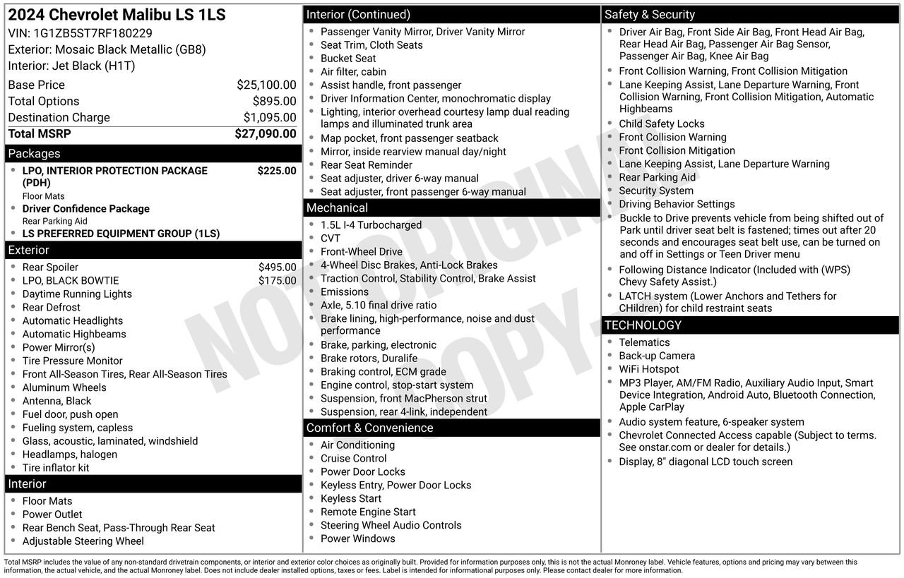 Used 2024 Chevrolet Malibu LS FWD image 9