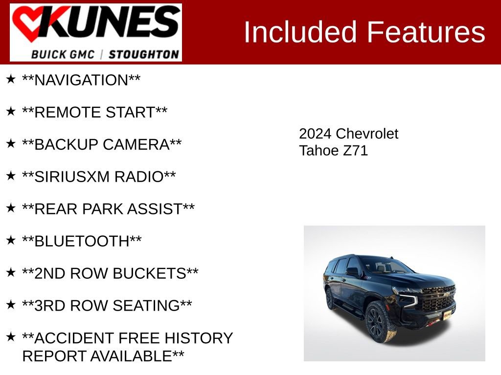 Used 2024 Chevrolet Tahoe Z71 w/ Luxury Package AWD/4WD image 2