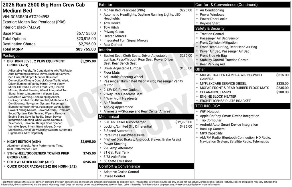 New 2026 RAM 2500 Big Horn AWD/4WD image 23