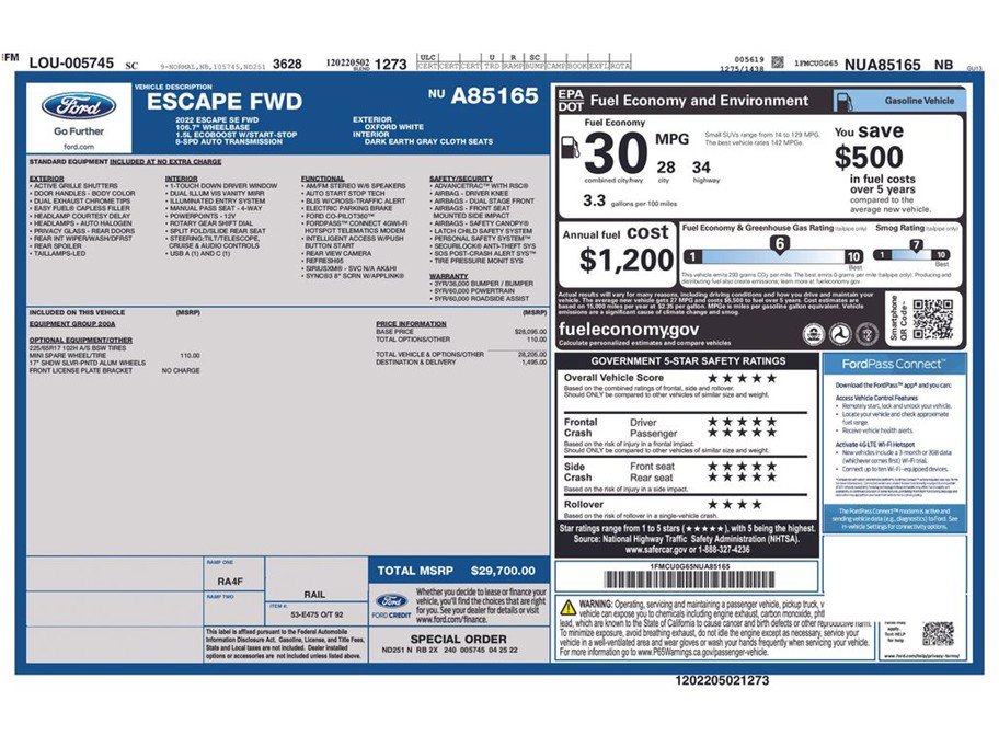 Used 2022 Ford Escape SE image 36