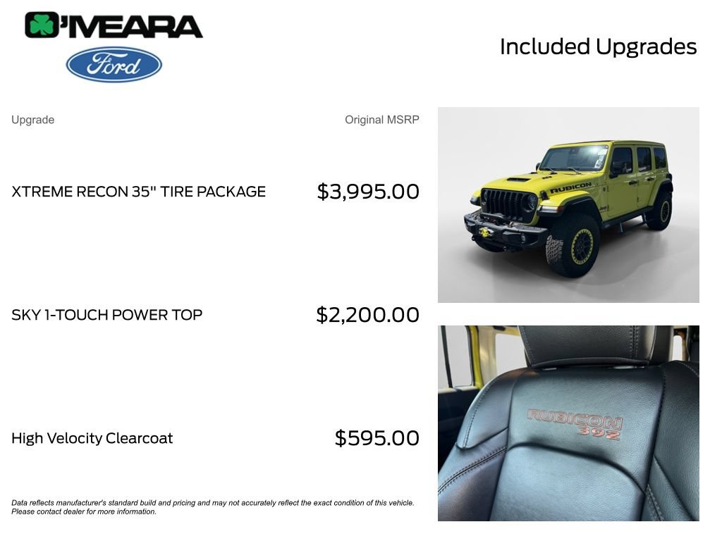Used 2023 Jeep Wrangler Unlimited Rubicon 392 w/ Xtreme Recon 35" Tire Package AWD/4WD image 4