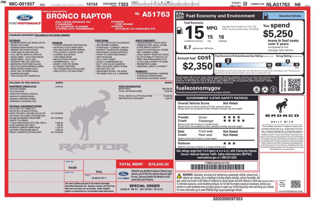 Used 2022 Ford Bronco Raptor AWD/4WD image 42