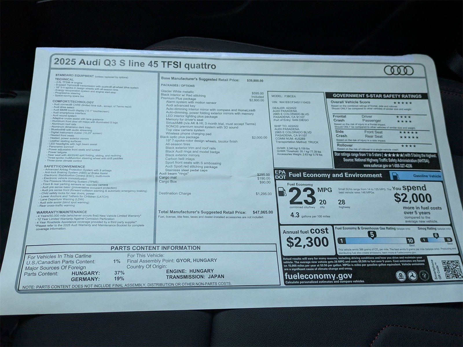 New 2025 Audi Q3 2.0T Premium Plus image 18