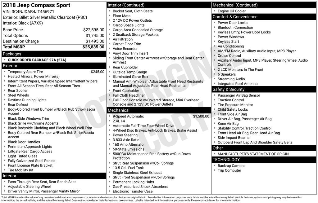 Used 2018 Jeep Compass Sport image 15