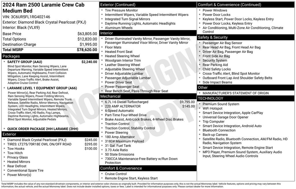 Used 2024 RAM 2500 Laramie w/ Safety Group AWD/4WD image 16
