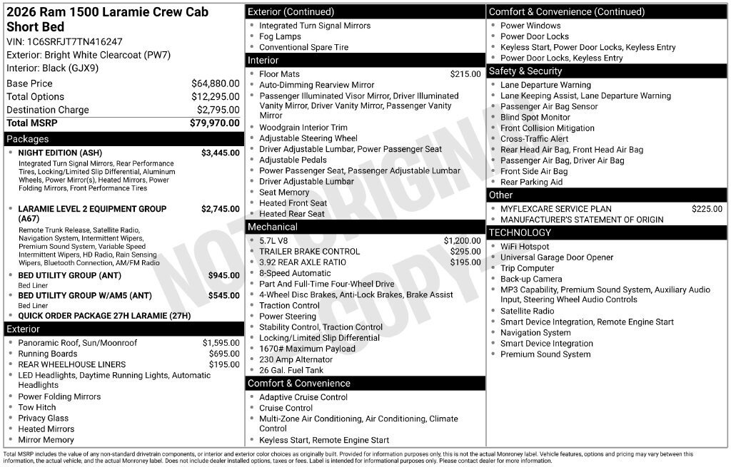 New 2026 RAM 1500 Laramie w/ Night Edition AWD/4WD image 4