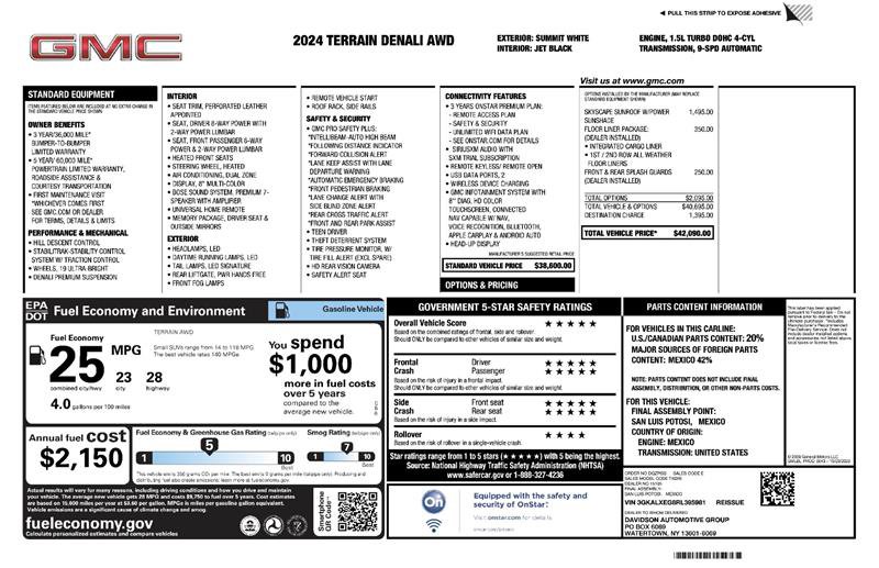 Used 2024 GMC Terrain Denali w/ LPO, Floor Liner Package AWD/4WD image 2
