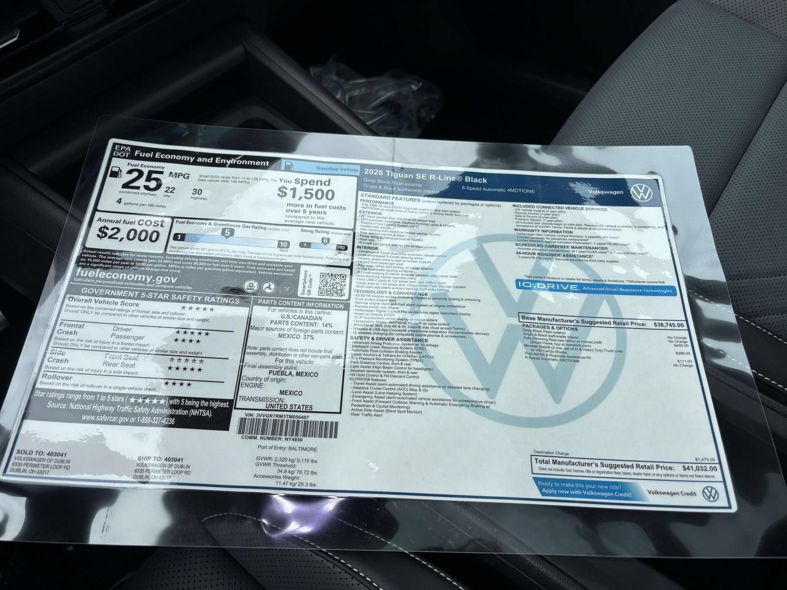 New 2026 Volkswagen Tiguan SE R-Line AWD/4WD image 33
