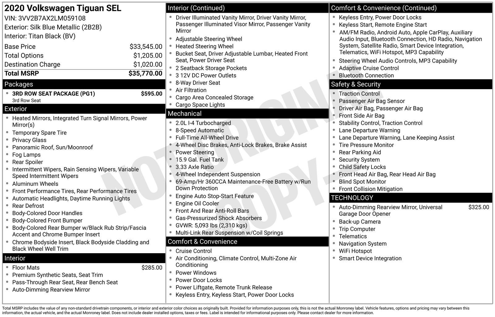 Used 2020 Volkswagen Tiguan SEL w/ 3rd Row Seat Package image 42