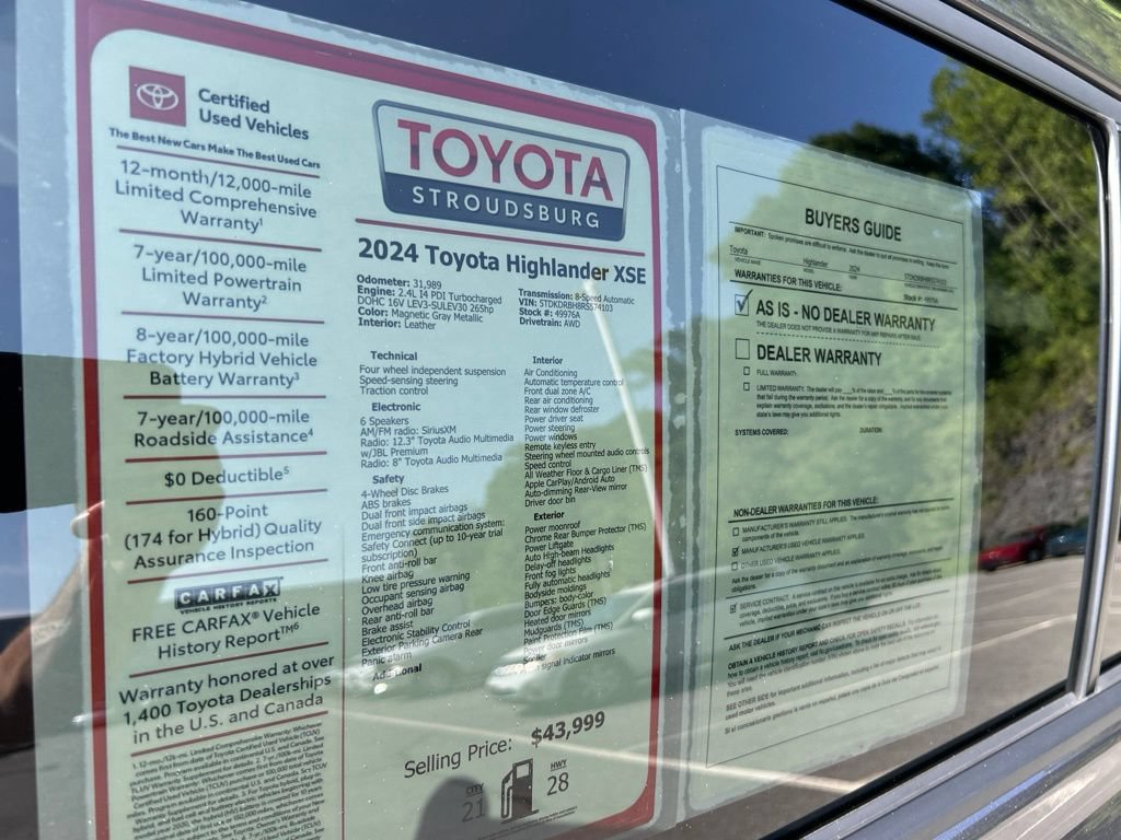 Certified 2024 Toyota Highlander XSE AWD/4WD image 30