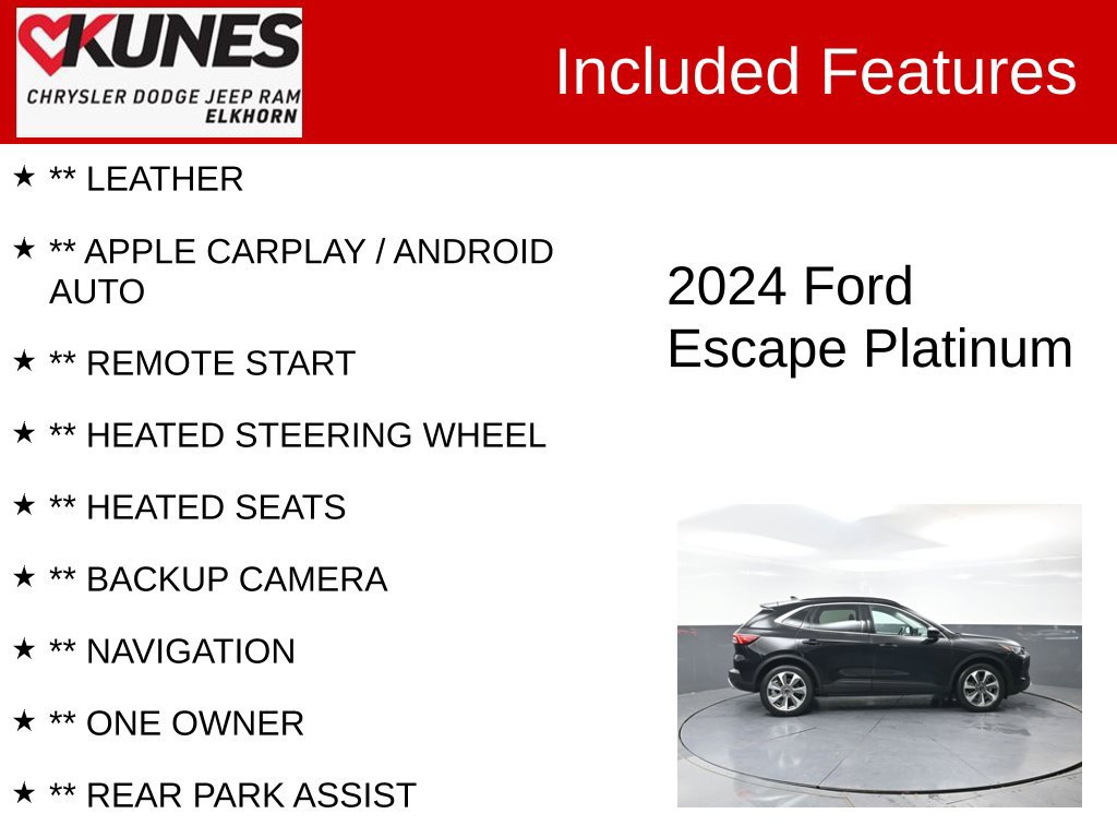 Used 2024 Ford Escape Platinum AWD/4WD image 3