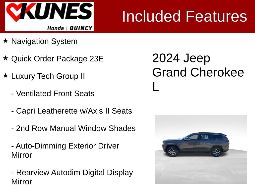 Used 2024 Jeep Grand Cherokee L Limited w/ Luxury Tech Group II image 2