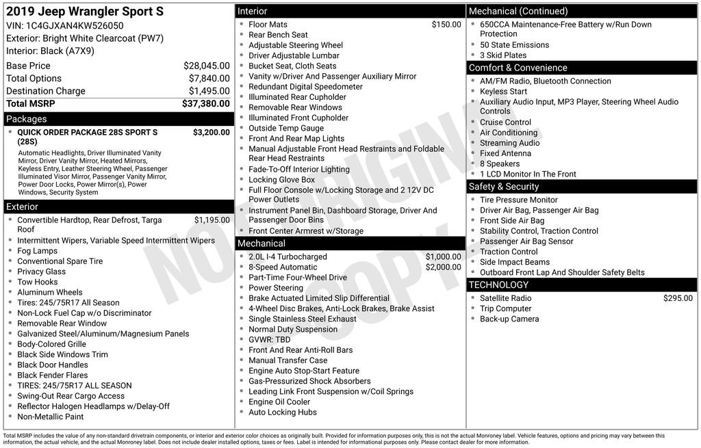 Used 2019 Jeep Wrangler Sport S image 9