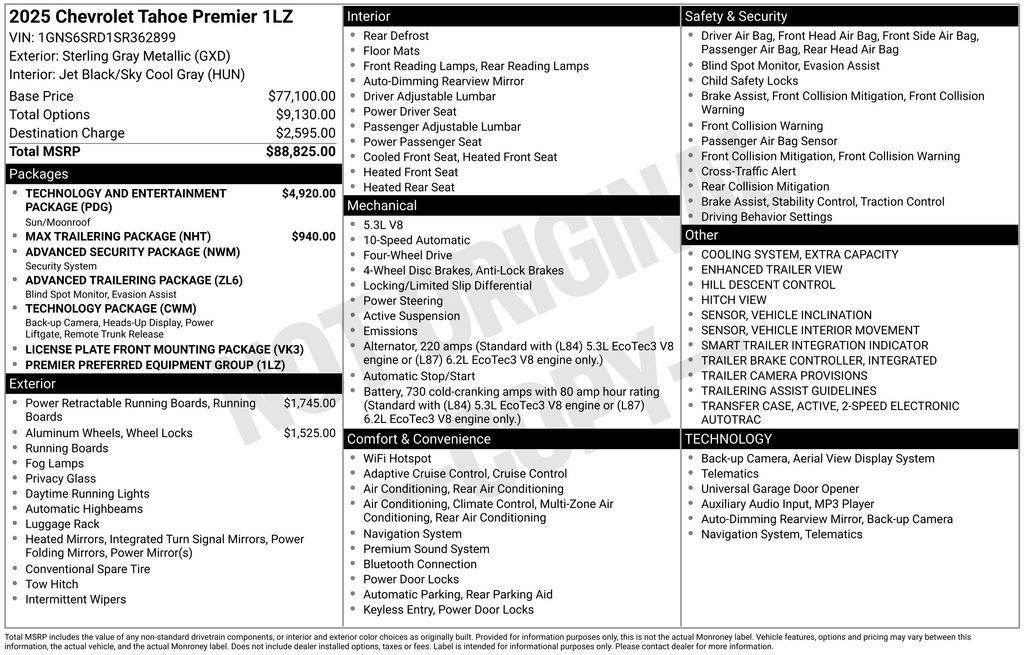 New 2025 Chevrolet Tahoe Premier image 55