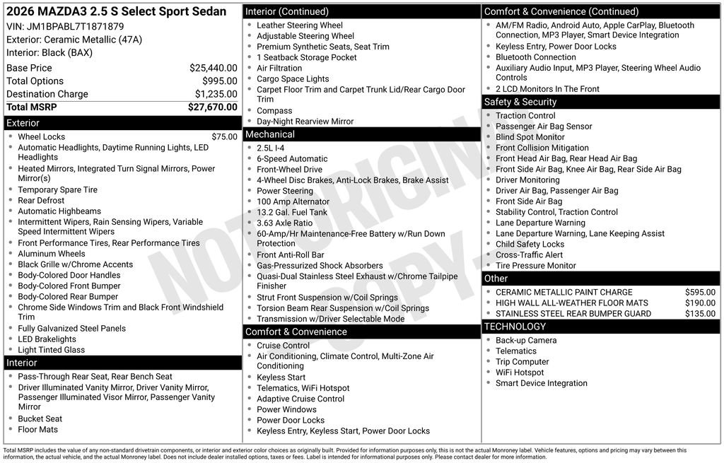 New 2026 MAZDA MAZDA3 s Sport image 32