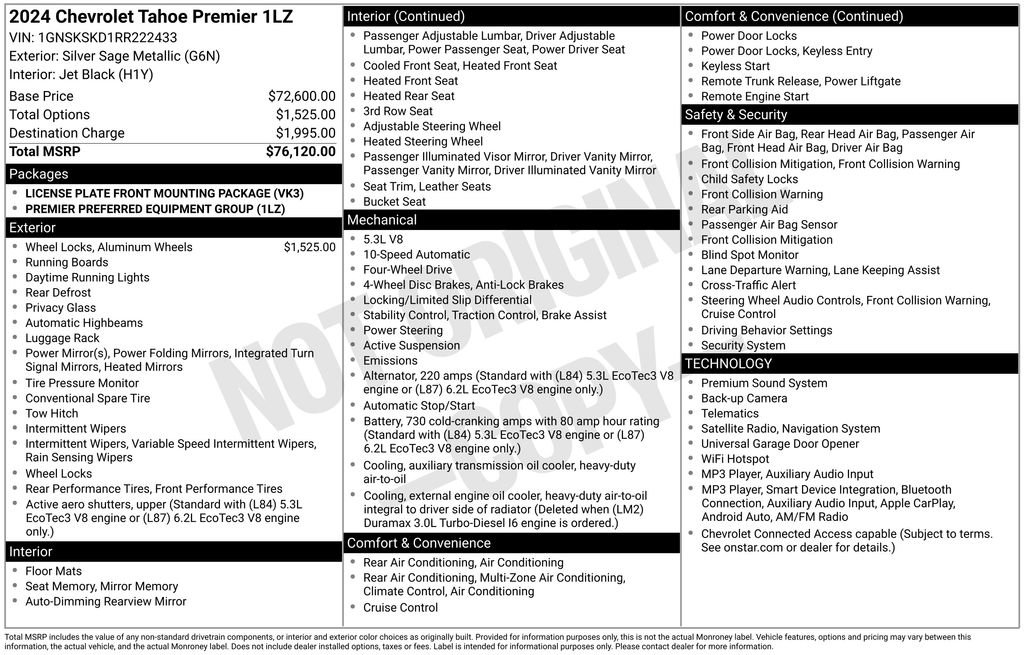 Used 2024 Chevrolet Tahoe Premier AWD/4WD image 62