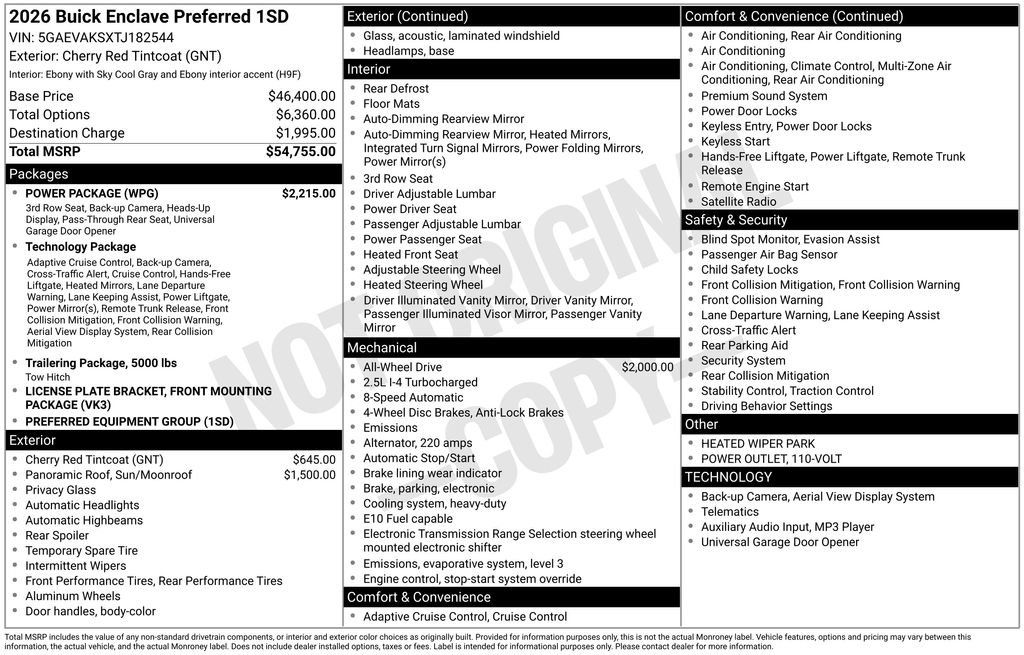 New 2026 Buick Enclave Preferred w/ Power Package image 5
