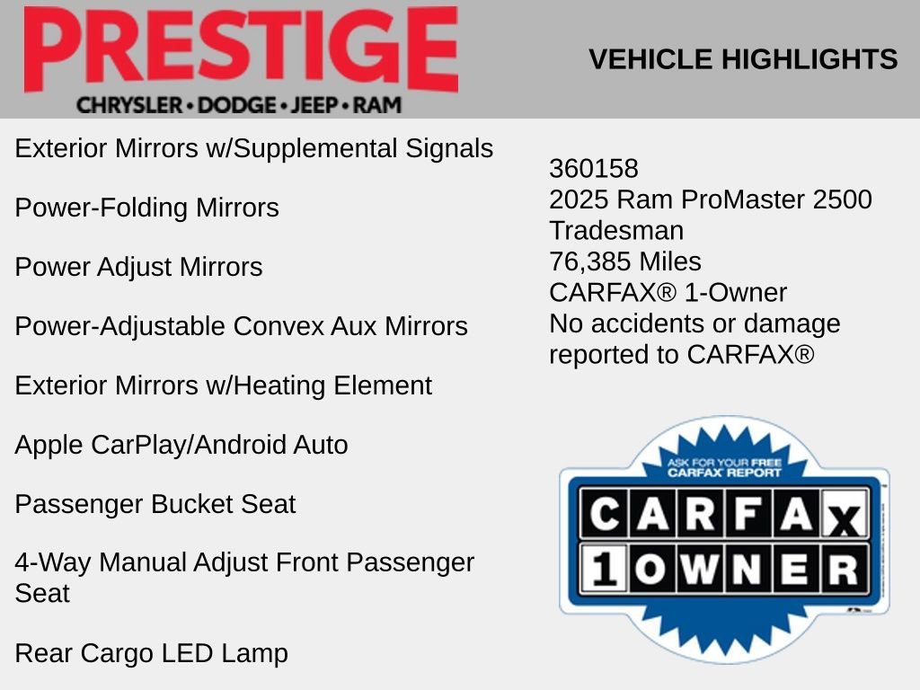 Used 2025 RAM ProMaster 2500 w/ Convenience Group image 6