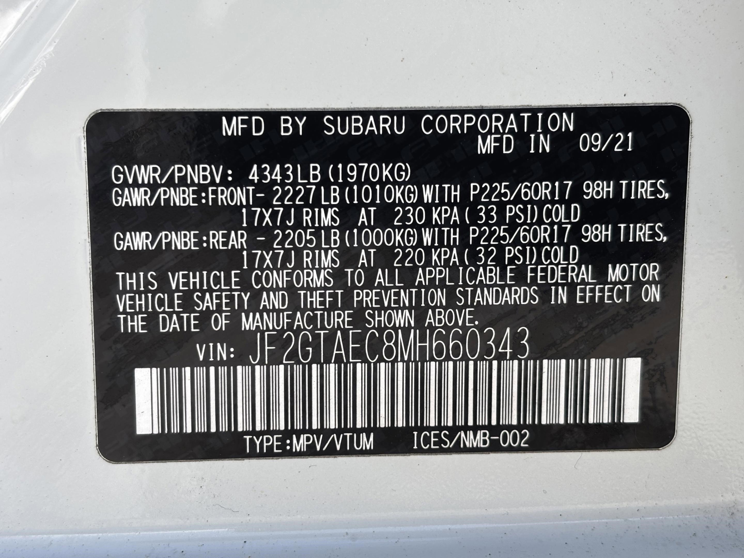 Used 2021 Subaru Crosstrek 2.0i Premium w/ Moonroof Package image 33