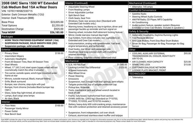 Used 2008 GMC Sierra 1500 W/T RWD image 26