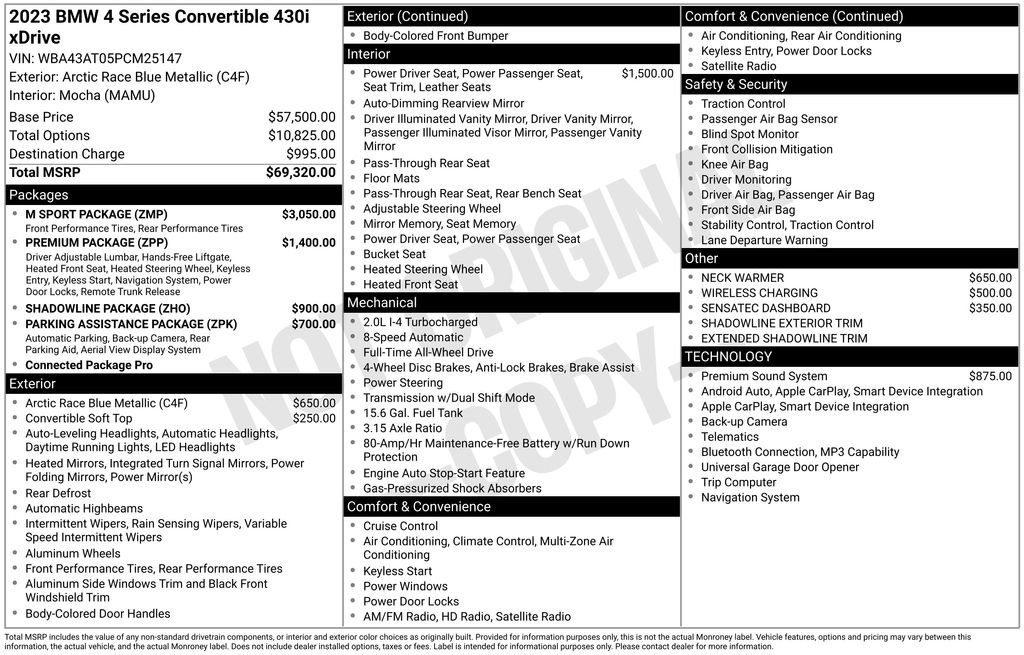 Used 2023 BMW 430i xDrive Convertible w/ M Sport Package image 5