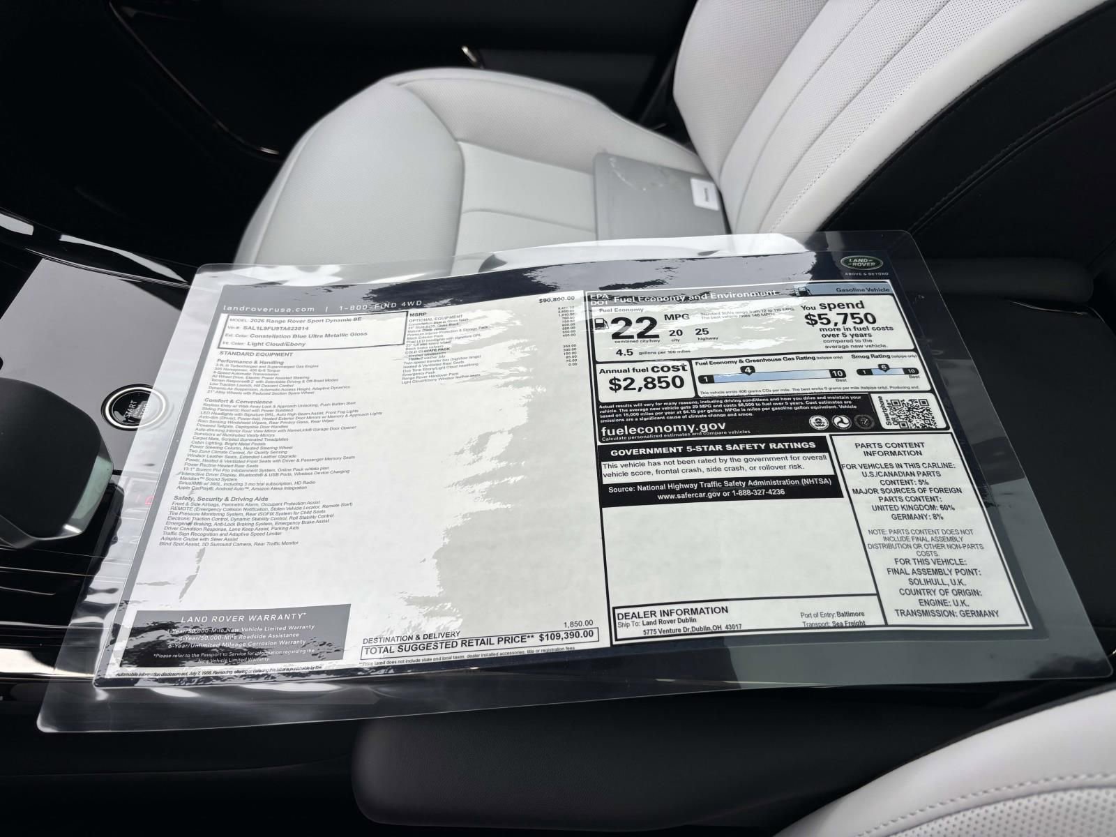 New 2026 Land Rover Range Rover Sport Dynamic SE image 30