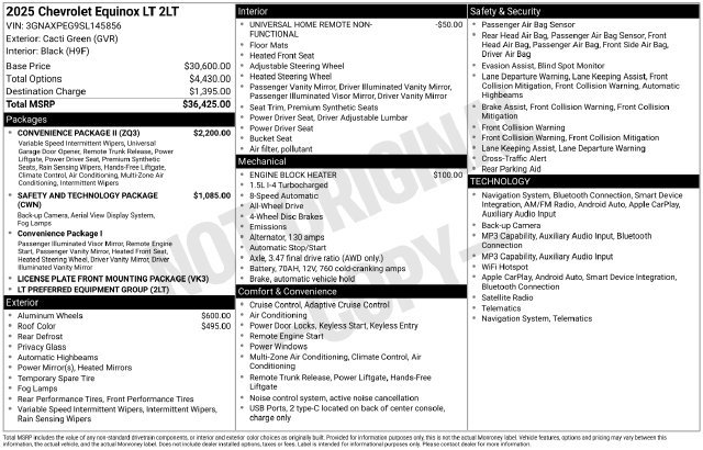 Used 2025 Chevrolet Equinox LT w/ Convenience Package II AWD/4WD image 4