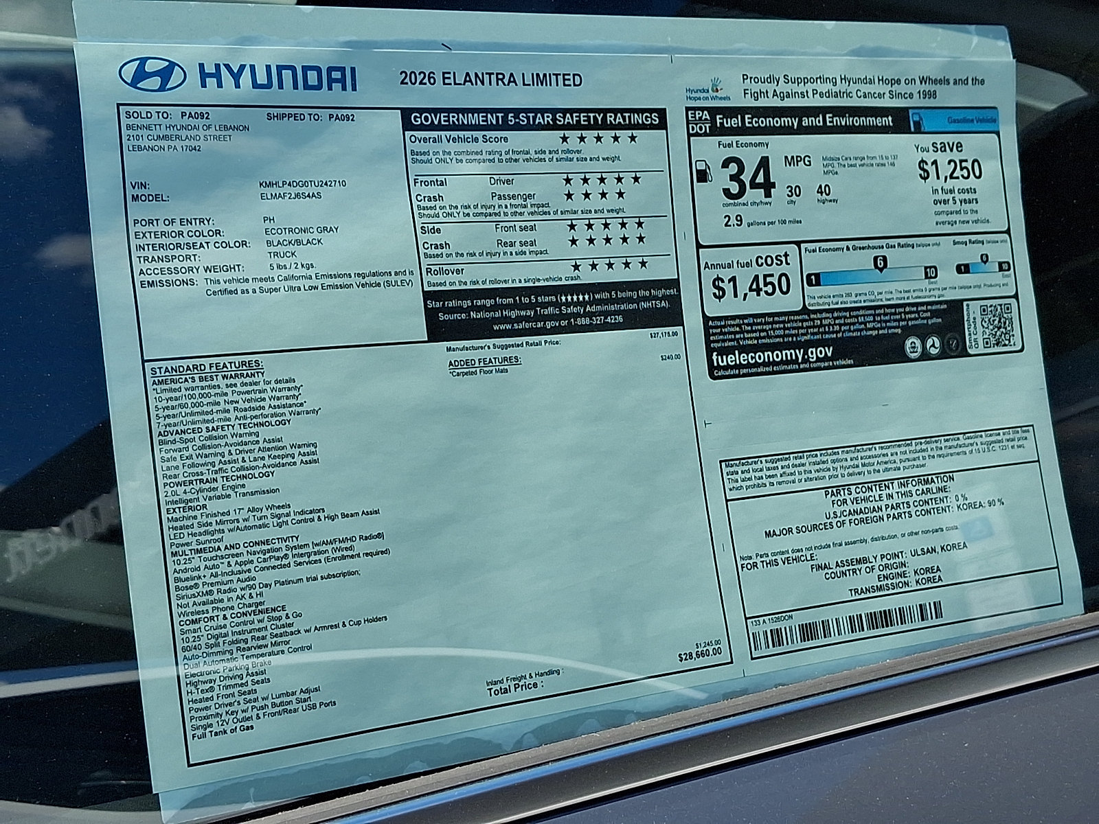 New 2026 Hyundai Elantra Limited FWD image 3
