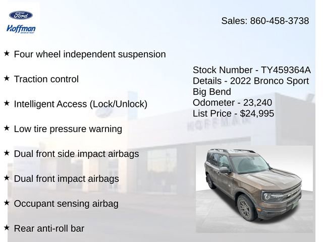 Used 2022 Ford Bronco Sport Big Bend w/ Convenience Package image 6