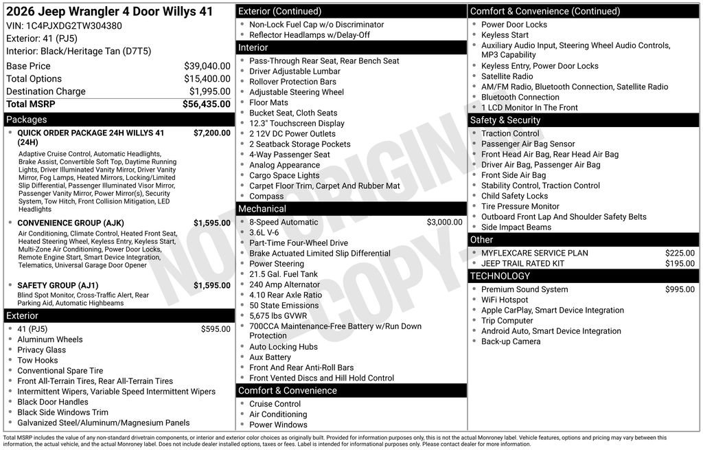 New 2026 Jeep Wrangler Unlimited Sport AWD/4WD image 6