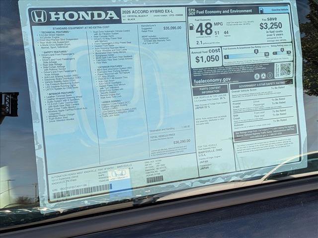 New 2026 Honda Accord EX-L image 17