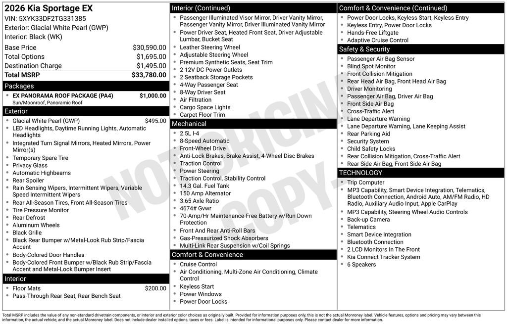 Used 2026 Kia Sportage EX w/ EX Panorama Roof Package image 6