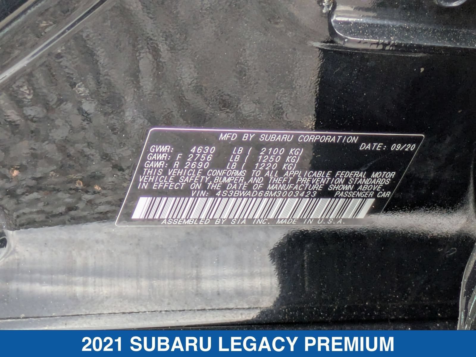 Certified 2021 Subaru Legacy Premium AWD/4WD image 36