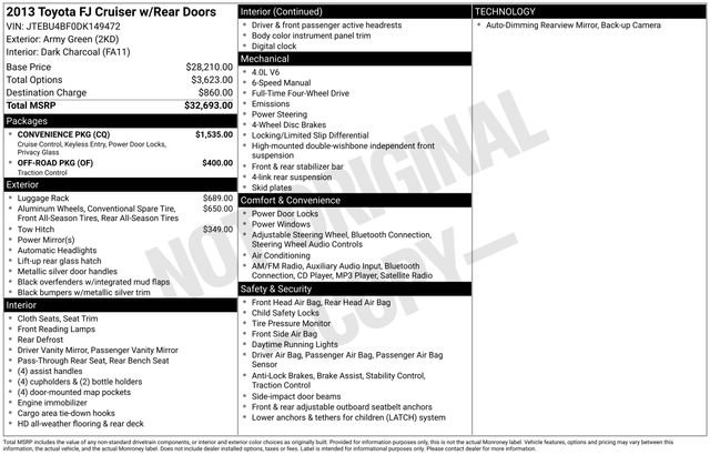 Used 2013 Toyota FJ Cruiser 4WD w/ Convenience Pkg image 20