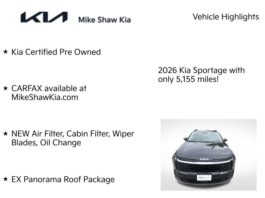 Certified 2026 Kia Sportage EX w/ EX Panorama Roof Package FWD image 7