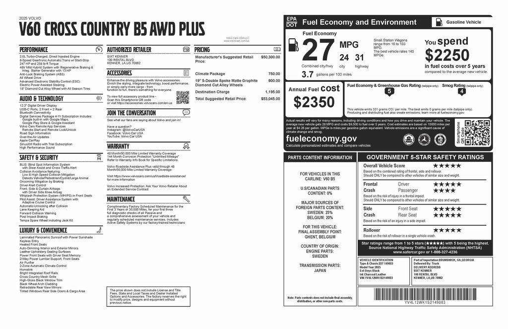 Used 2025 Volvo V60 B5 Cross Country Plus image 4