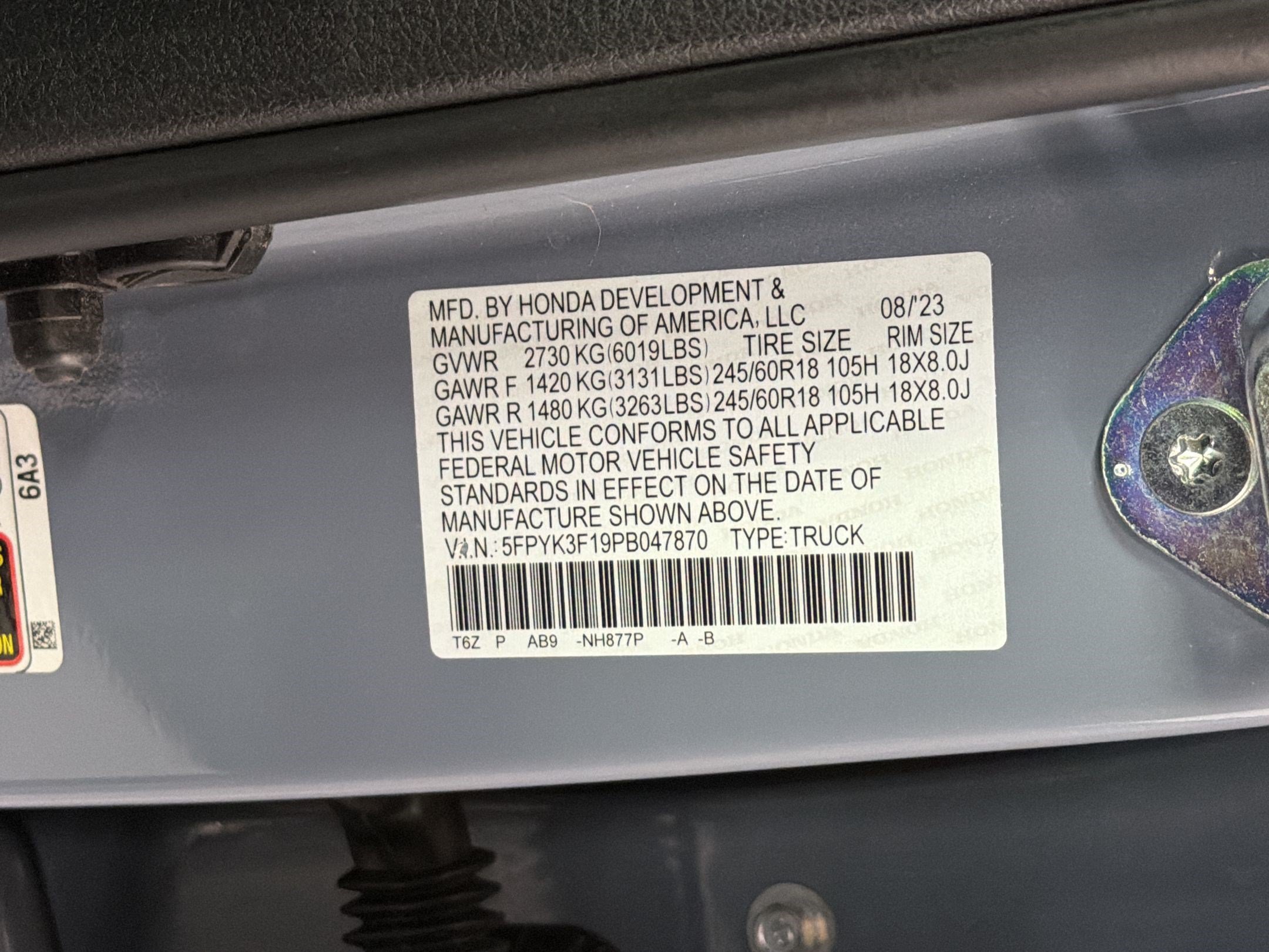 Certified 2023 Honda Ridgeline Sport image 20