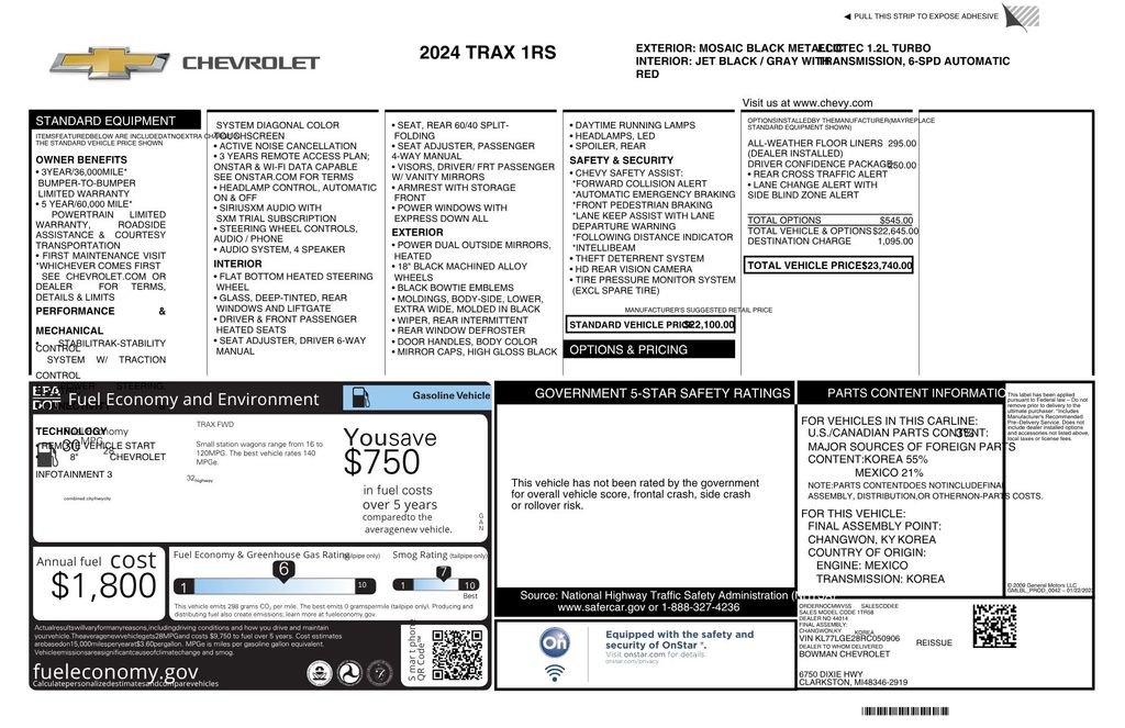 Used 2024 Chevrolet Trax RS w/ Driver Confidence Package FWD image 10
