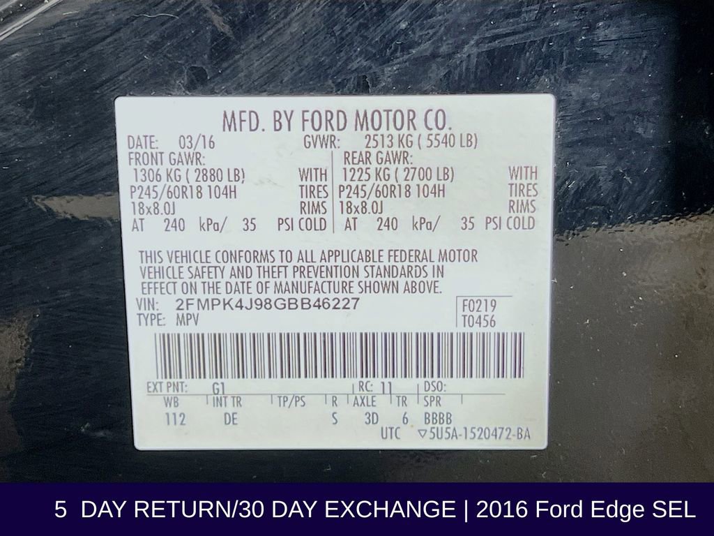 Used 2016 Ford Edge SEL image 34
