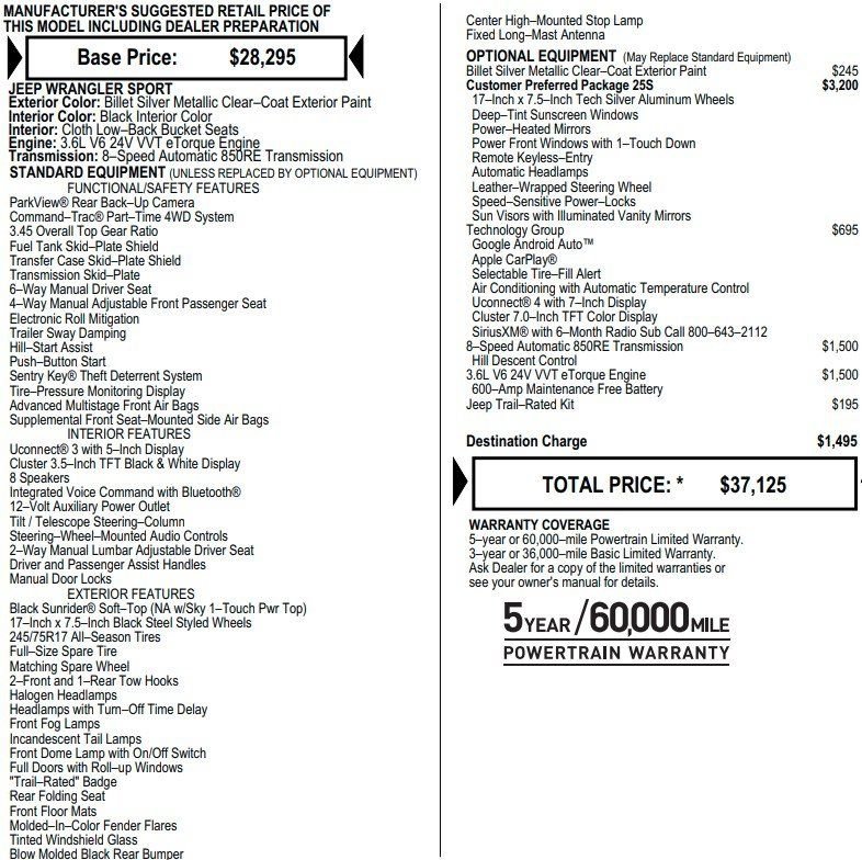 Used 2021 Jeep Wrangler Sport image 2