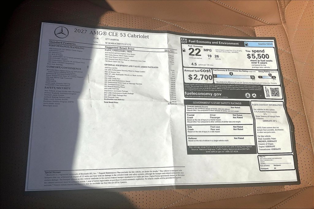 New 2027 Mercedes-Benz CLE 53 AMG 4MATIC Cabriolet image 13