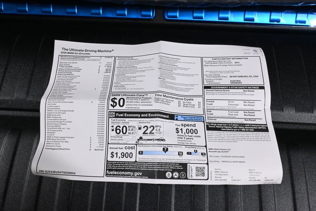 Used 2026 BMW X5 xDrive50e w/ M Sport Package image 39