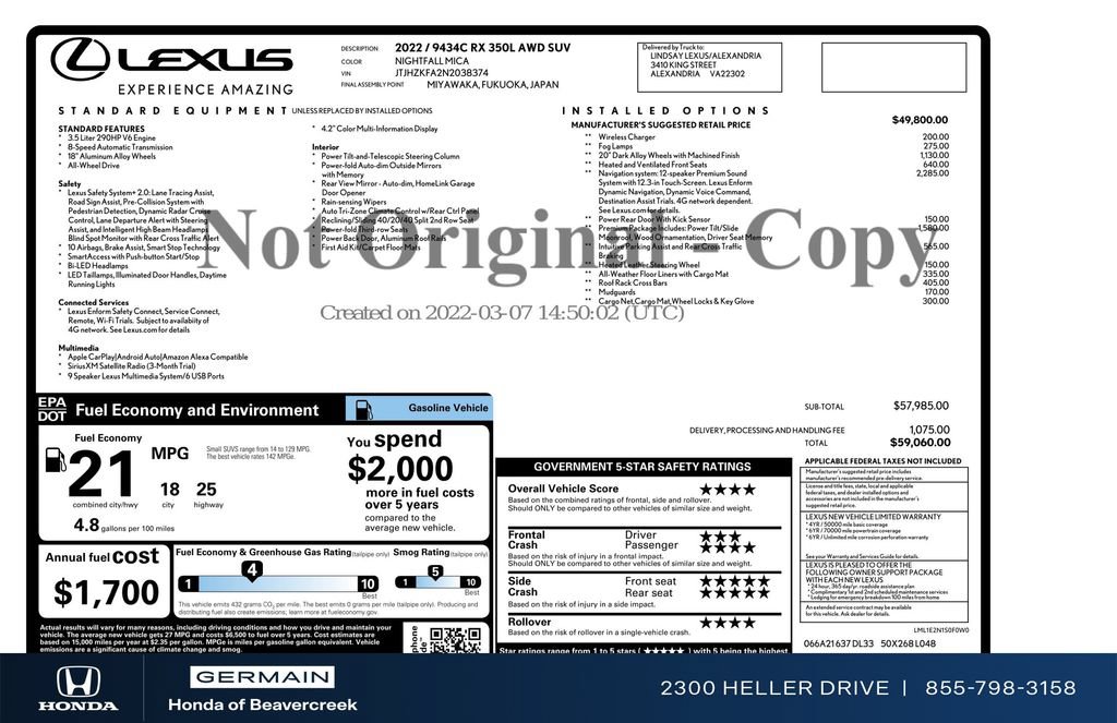 Used 2022 Lexus RX 350L Premium w/ Premium Package AWD/4WD image 33