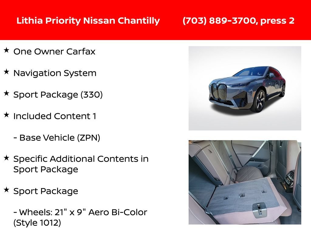 Used 2023 BMW iX xDrive50 w/ Sport Package AWD/4WD image 12